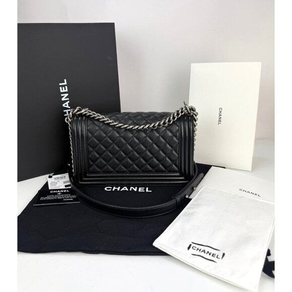 Chanel Caviar Quilted Medium Black Boy Flap Shoulder Bag - Picture 2 of 16